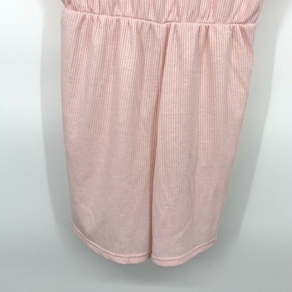 Ecote Romper Pink V Neck Ribbed Knit Surplice - Picture 11 of 11